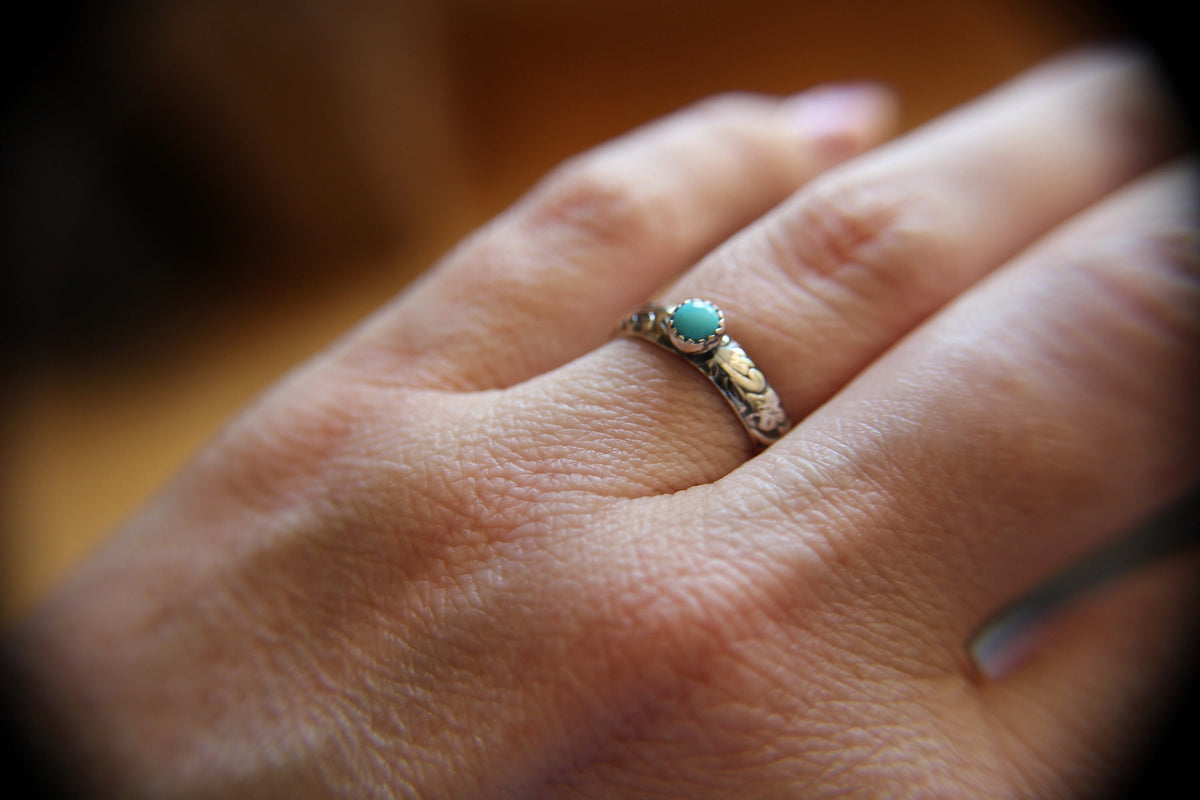 Floral Turquoise Ring, Floral Band, Turquoise Floral Ring, Antique Silver Ring, Boho Statement Band, Floral Jewelry, Thick Floral Ring, gift