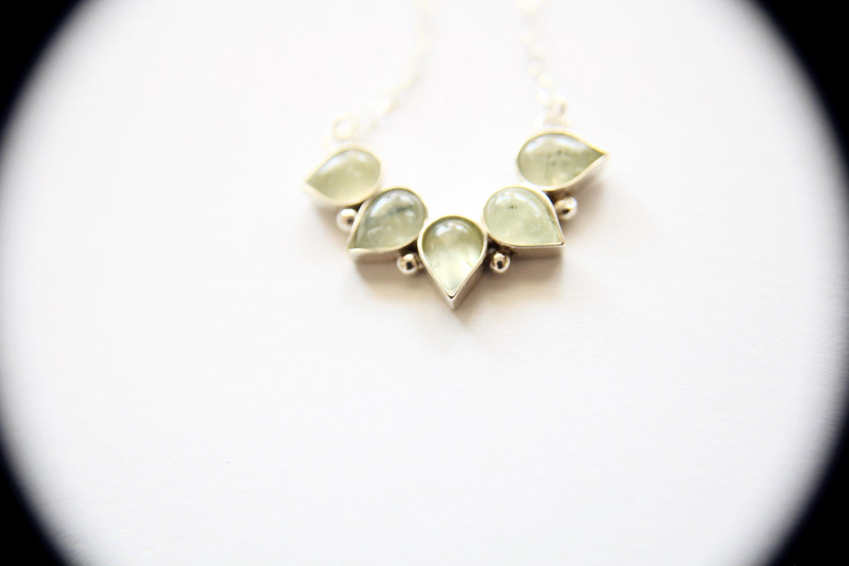 Prehnite Teardrop Necklace, Prehnite Necklace, Prehnite Drop Necklace, Boho Necklace, Prehnite Jewelry, Nature Inspired Jewelry, Jewelry