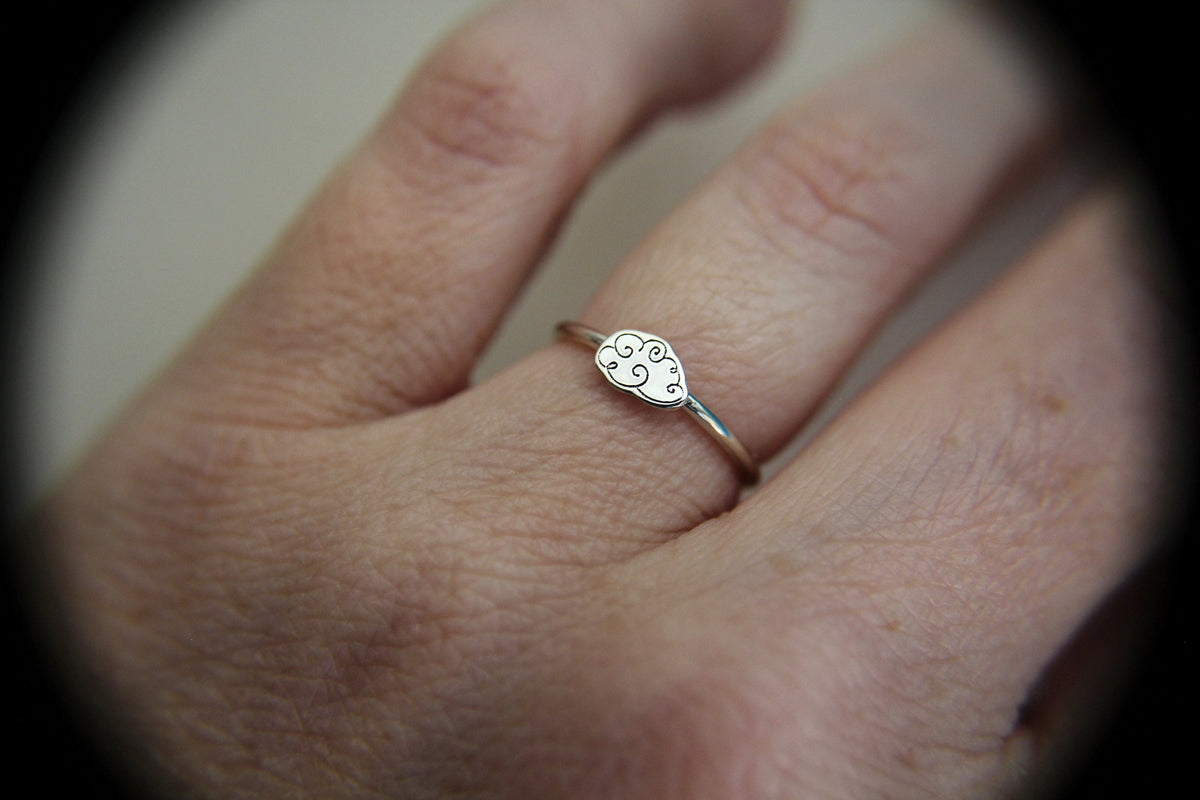 Tiny Cloud Ring, Cloud Jewelry, Silver Cloud Ring, Cloud Rings, Gift, Tiny Cloud, Silver Cloud, Stacking Ring, Simple Ring, Minimalist, Gift
