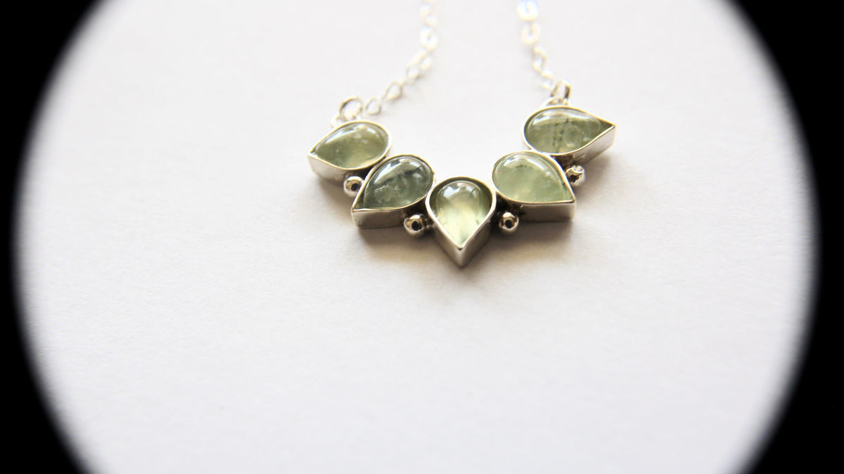 Prehnite Teardrop Necklace, Prehnite Necklace, Prehnite Drop Necklace, Boho Necklace, Prehnite Jewelry, Nature Inspired Jewelry, Jewelry