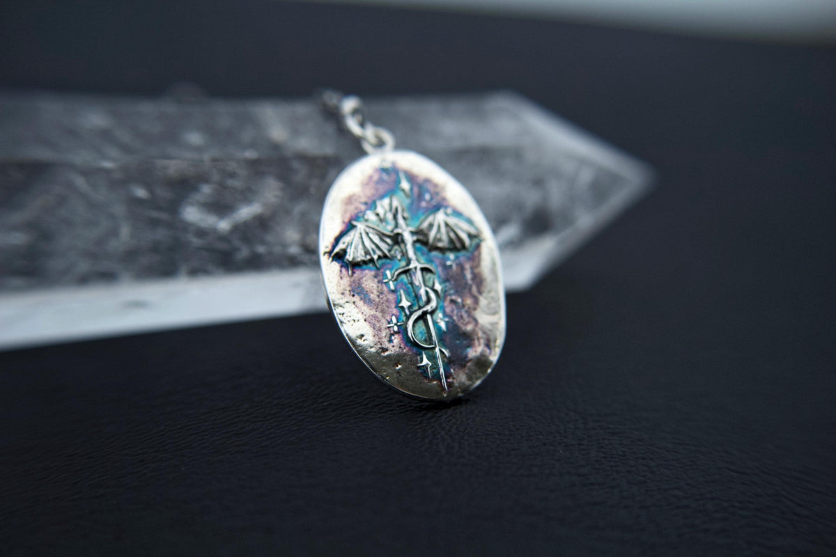 Dragon Necklace, Dragon Pendant Necklace, Mythology Necklace, Dragon Necklace, Mythology Creature, Sword and Dragon, Celestial Dragon, Gift