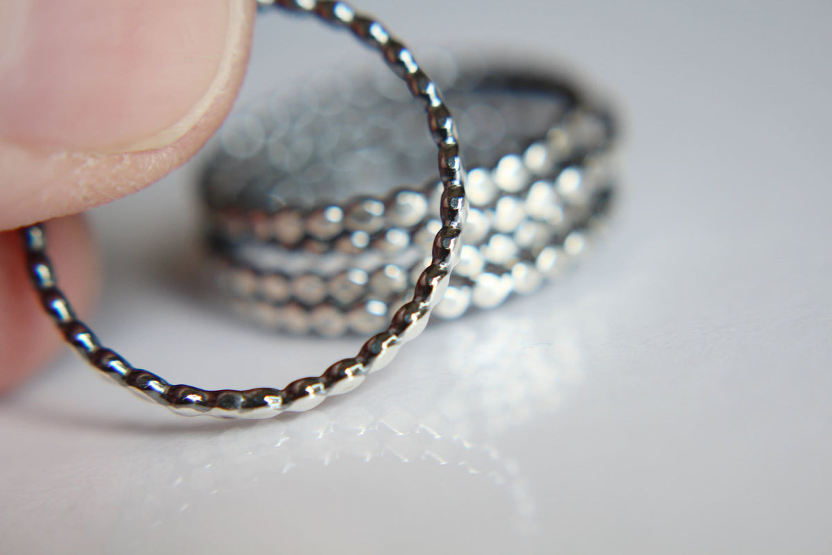 Sterling Bead Ring, Dot Ring, Antique Beaded Rings, Stacking Rings, Simple Ring, Rings, Stacking Rings, Boho Rings, Simple, Modern, Chic