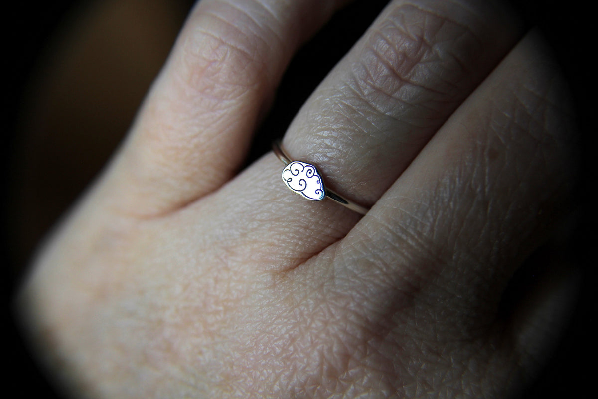 Tiny Cloud Ring, Cloud Jewelry, Silver Cloud Ring, Cloud Rings, Gift, Tiny Cloud, Silver Cloud, Stacking Ring, Simple Ring, Minimalist, Gift