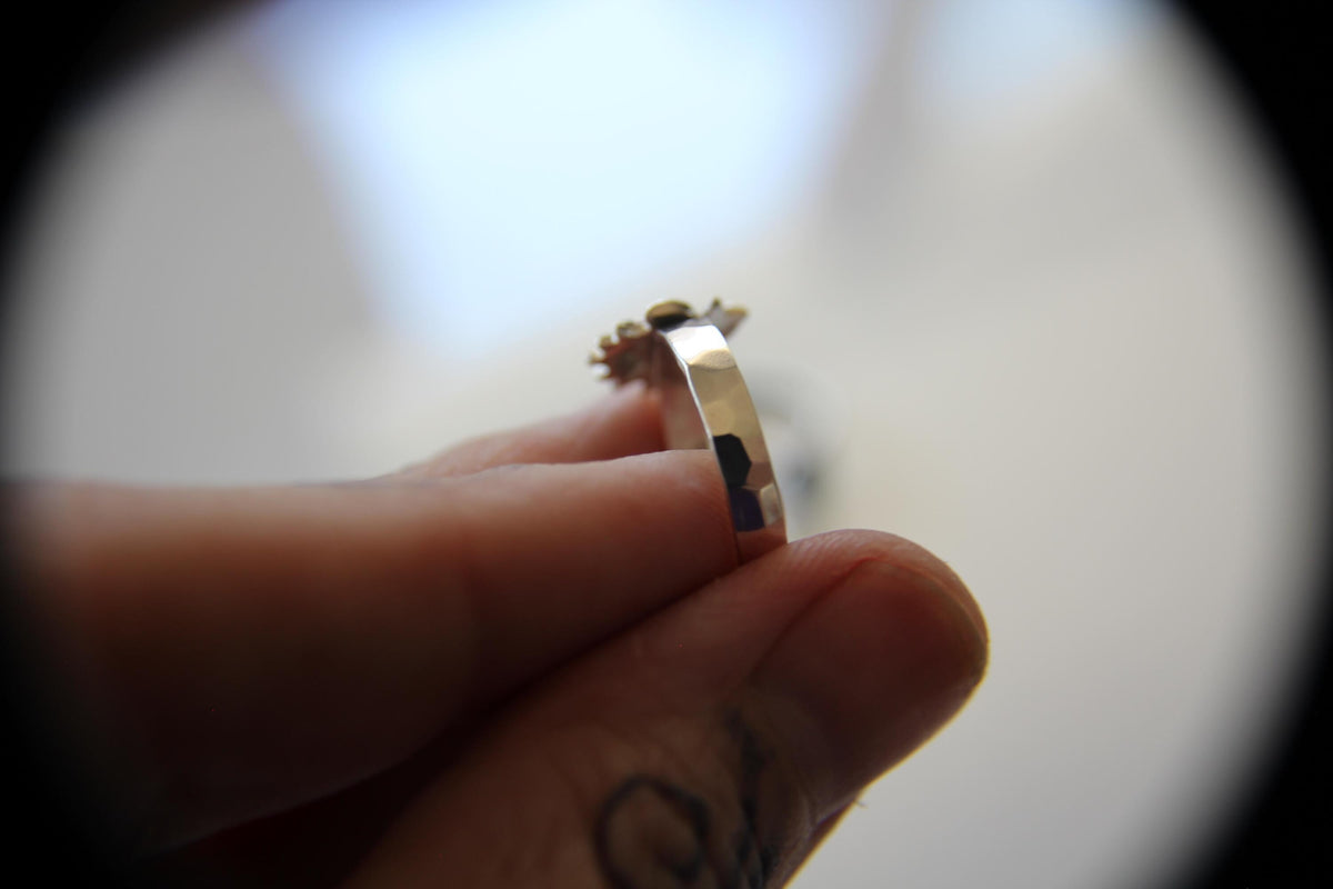 Lotus Ring Set, Lotus Flower Ring, Yoga Ring, Zen Ring Set, Yoga Jewelry,Rainbow Topaz Ring,Gift,Sterling Rings, Lotus Ring Stack,Topaz Ring