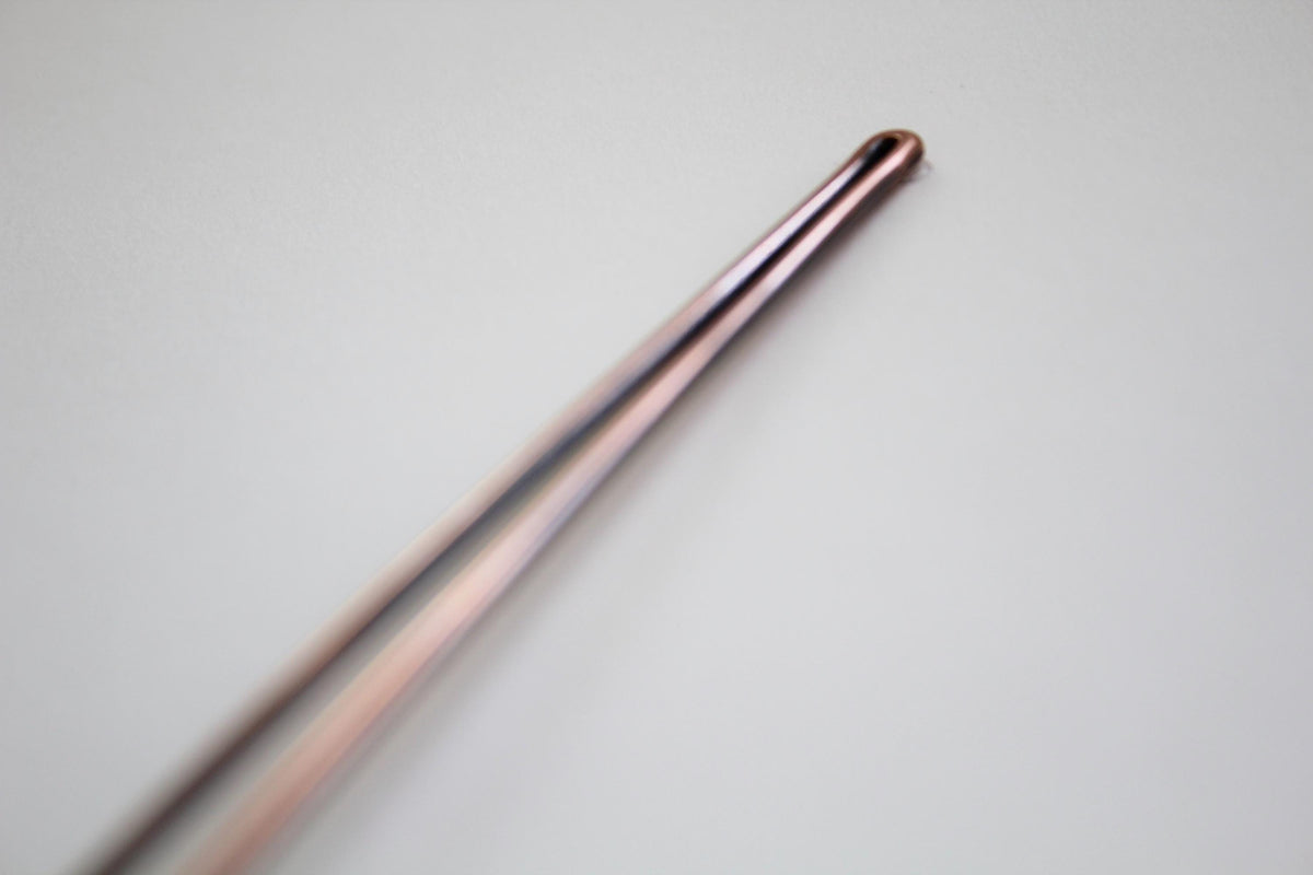 Golden Lampwork Glass Copper Hair Fork, Lampwork Glass Hair Pin, Golden Lampwork Glass Bead, V Shaped Hair Pin, Lampwork Glass Hair Stick