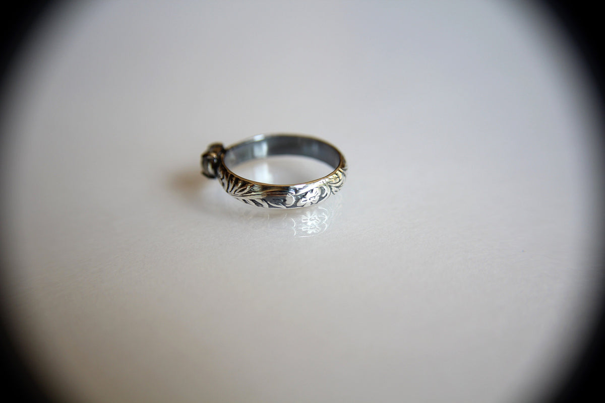 Floral Opal Ring, Floral Band Ring, Prong Setting Ring, Unique Design, Boho Ring, Oval Opal Ring, Opal Stacking Rings, Wide Band Ring