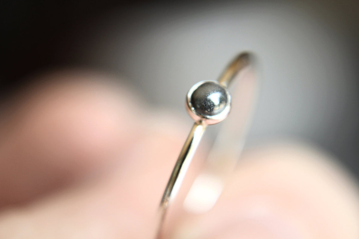 Tiny Hematite Ring, Hematite Jewelry, Boho Ring, Modern Ring, Hematite Stone, Hematite Rings, Tiny Little Hematite Stacking Ring, Stacking