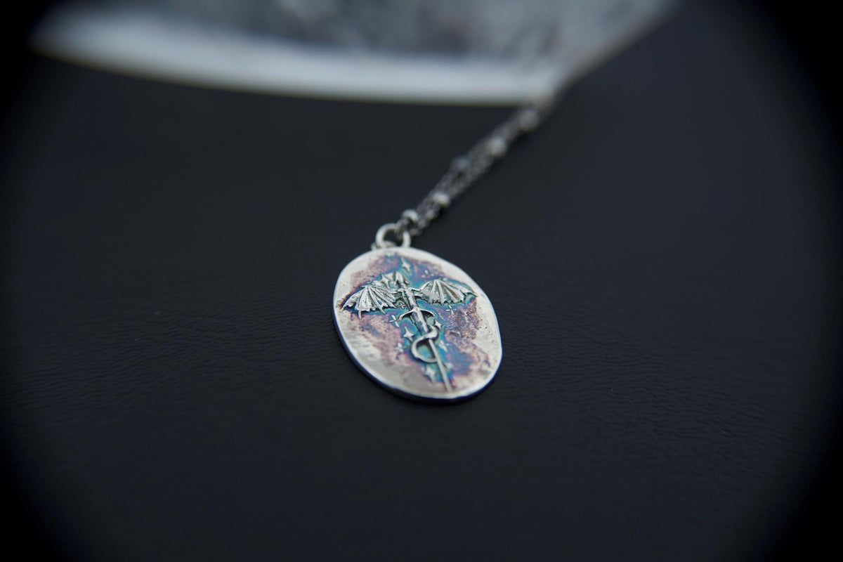 Dragon Necklace, Dragon Pendant Necklace, Mythology Necklace, Dragon Necklace, Mythology Creature, Sword and Dragon, Celestial Dragon, Gift