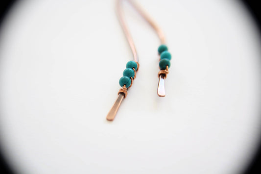 Turquoise Hair Stick Set, Copper Hair Sticks, Wave Hair Sticks, Hammered Hair Stick Pins, Hair Accessories, Turquoise Hair Pins, Gift