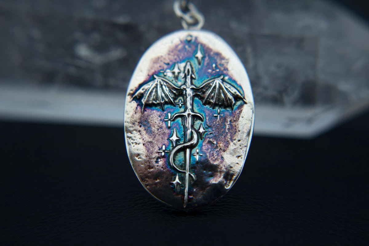 Dragon Necklace, Dragon Pendant Necklace, Mythology Necklace, Dragon Necklace, Mythology Creature, Sword and Dragon, Celestial Dragon, Gift
