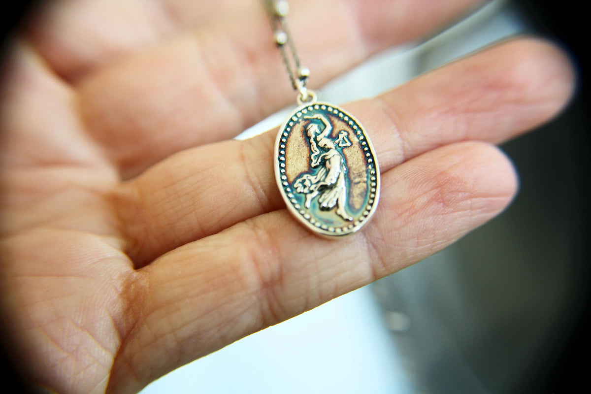 Goddess Necklace, Devine Goddess Necklace, Goddess Jewelry, Medallion Necklace, Wicca Jewelry, Lunar Theme, Nature Goddess Necklace, Gift