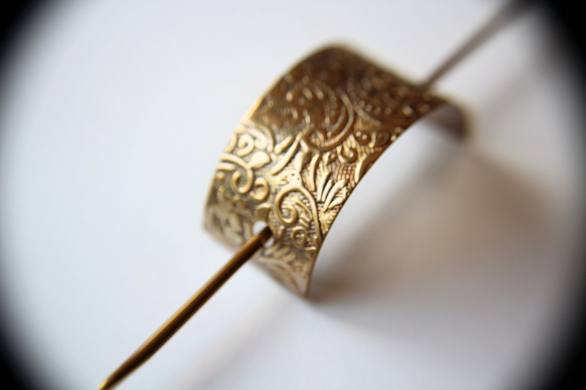 Gold Hair Slider Set, Bun Holder, Textured Hair Slide, Hair Pin, Simple Hair Pin, Minimalist Hair Fork Pin, Hair Cuff, Hair Accessories