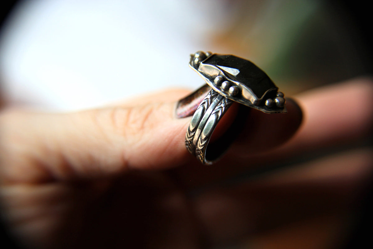 Rectangle Labradorite Ring, Rose Cut Rectangle Labradorite Ring, Large Statement Ring, Rectangle Rose Cut Rectangle Ring, Labradorite Ring