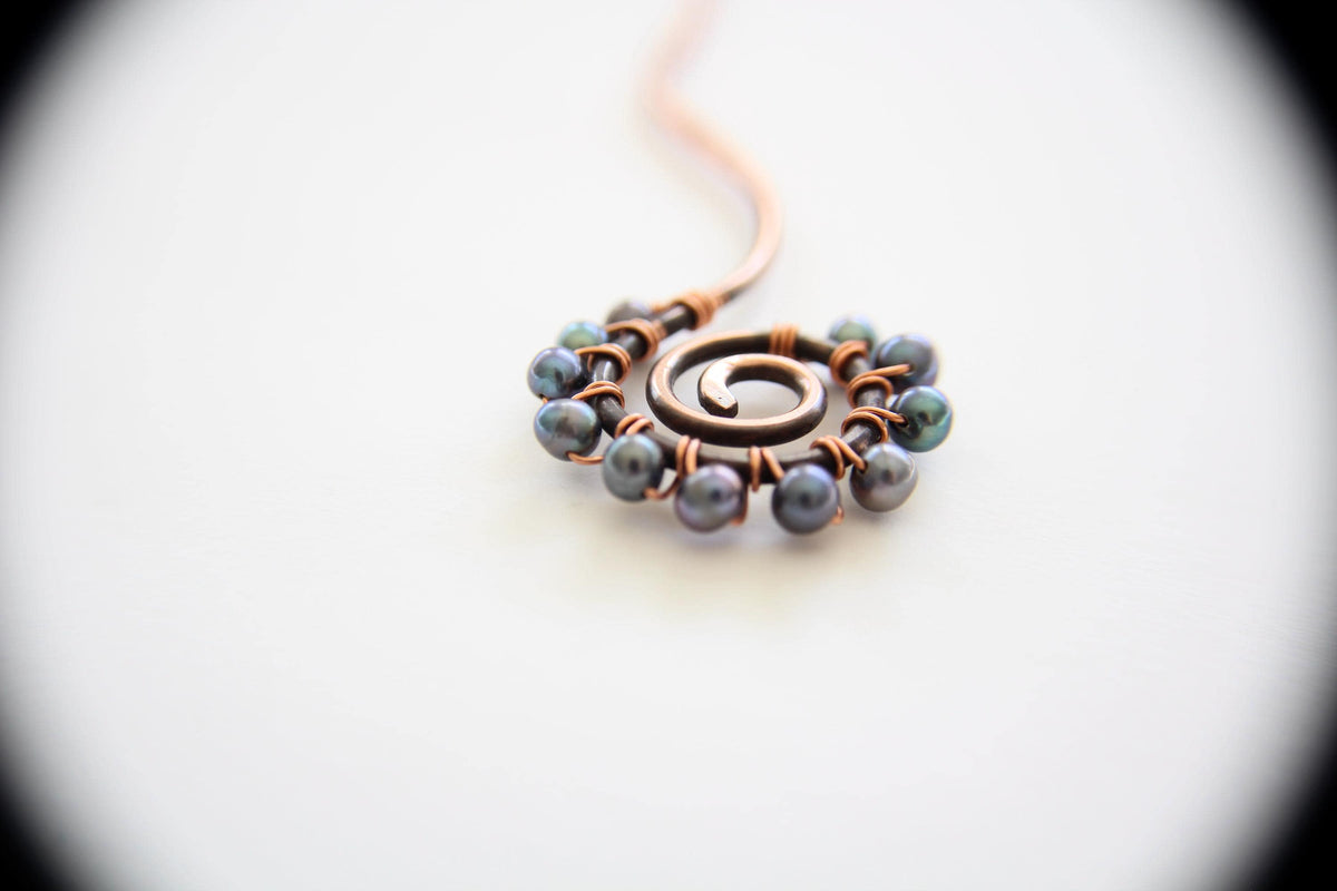 Spiral Pearl Hair Stick, Peacock Pearl Hair Stick, Wavy Hair Stick, Copper Pearl Hair Stick, Spiral Hair Stick, Pearl Hair Stick,Copper Fork