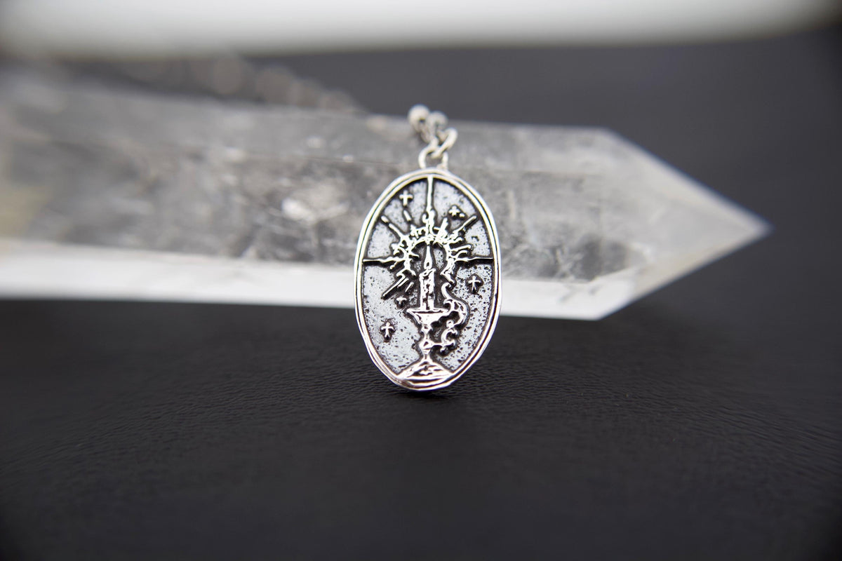 Candle Stick Necklace, Candle Necklace, Light Jewelry, Medallion Necklace, Wicca Jewelry, Light in the Dark, Goddess Necklace, Gift