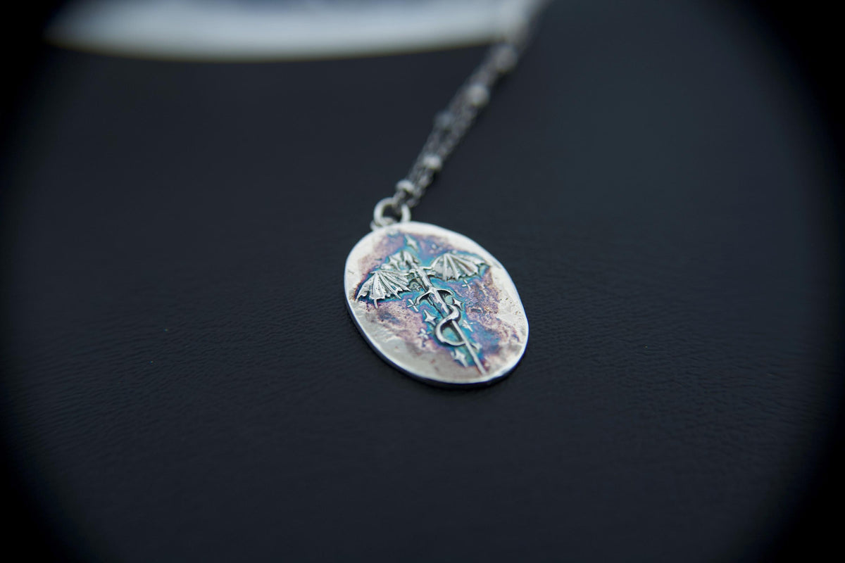 Dragon Necklace, Dragon Pendant Necklace, Mythology Necklace, Dragon Necklace, Mythology Creature, Sword and Dragon, Celestial Dragon, Gift