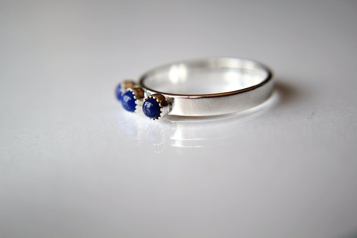 Multi Lapis Ring, Lapis Stacking Ring, Tiny Lapis Ring, Gemstone Ring, Lapis Lazuli Ring, Gemstone Stacking Ring, Lapis Lazuli Stone, Gift