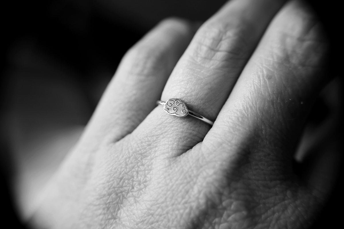 Tiny Cloud Ring, Cloud Jewelry, Silver Cloud Ring, Cloud Rings, Gift, Tiny Cloud, Silver Cloud, Stacking Ring, Simple Ring, Minimalist, Gift