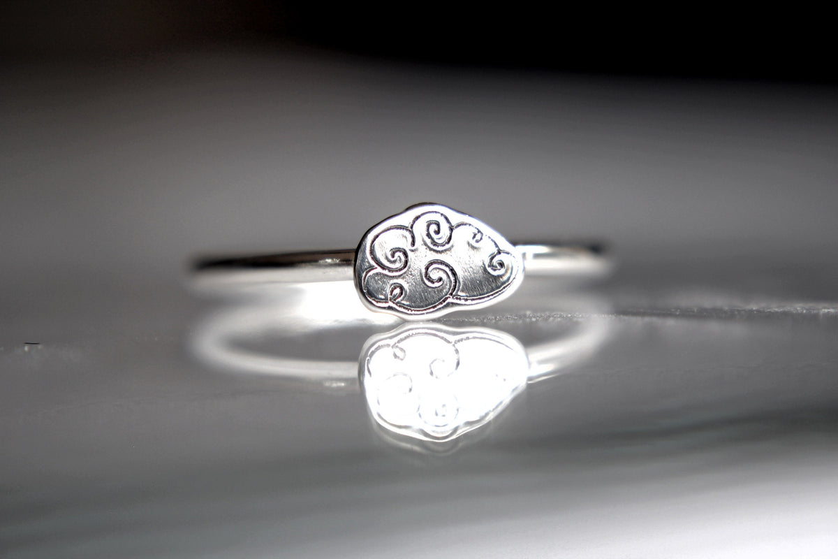 Tiny Cloud Ring, Cloud Jewelry, Silver Cloud Ring, Cloud Rings, Gift, Tiny Cloud, Silver Cloud, Stacking Ring, Simple Ring, Minimalist, Gift