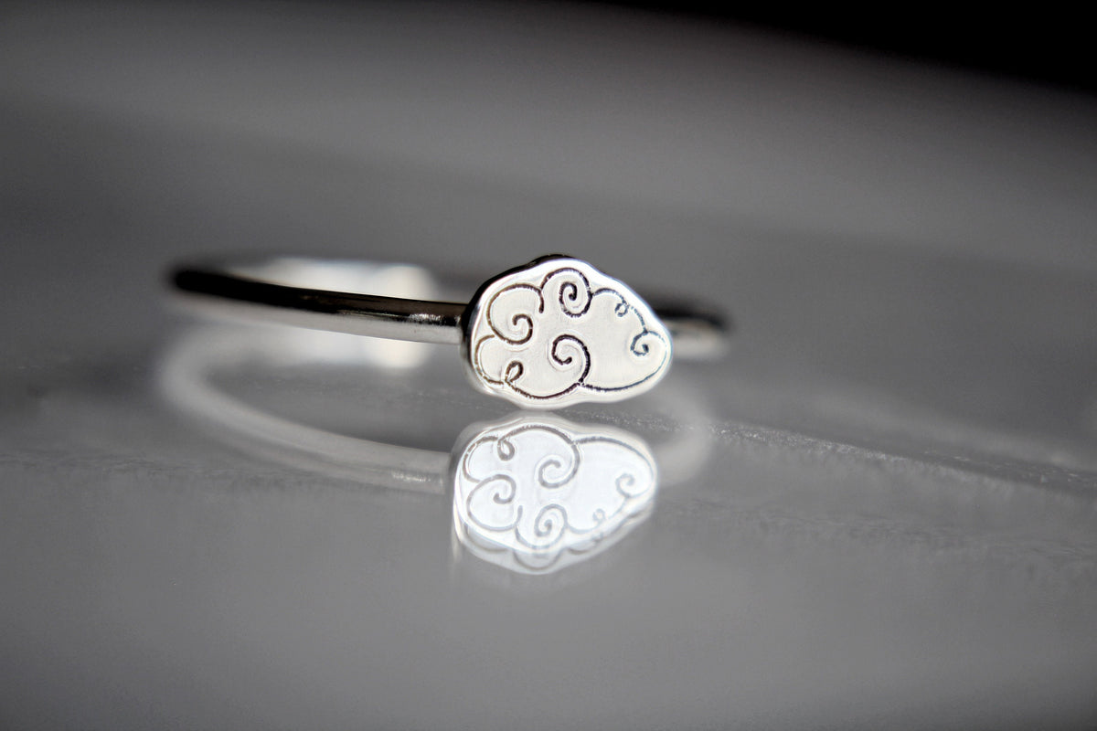 Tiny Cloud Ring, Cloud Jewelry, Silver Cloud Ring, Cloud Rings, Gift, Tiny Cloud, Silver Cloud, Stacking Ring, Simple Ring, Minimalist, Gift