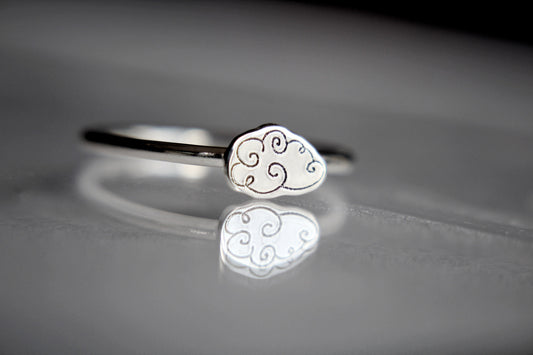 Tiny Cloud Ring, Cloud Jewelry, Silver Cloud Ring, Cloud Rings, Gift, Tiny Cloud, Silver Cloud, Stacking Ring, Simple Ring, Minimalist, Gift