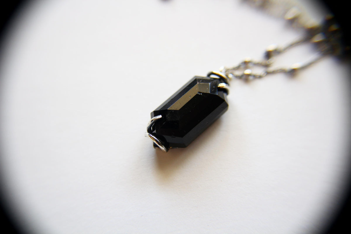 Hexagon Tourmaline Necklace, Hexagon Black Tourmaline Necklace, Tourmaline Pendant, Natural Gemstone, Tourmaline Jewelry, Gift