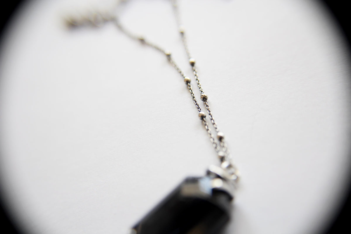 Hexagon Tourmaline Necklace, Hexagon Black Tourmaline Necklace, Tourmaline Pendant, Natural Gemstone, Tourmaline Jewelry, Gift