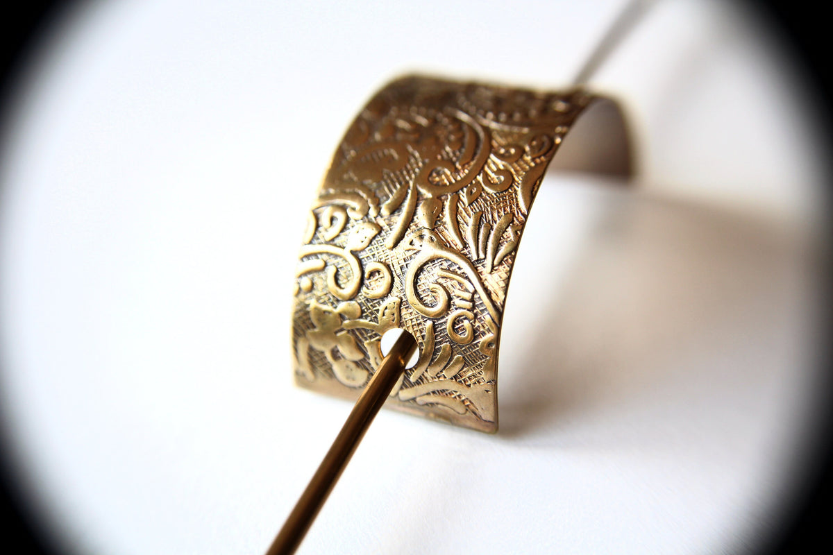 Gold Hair Slider Set, Bun Holder, Textured Hair Slide, Hair Pin, Simple Hair Pin, Minimalist Hair Fork Pin, Hair Cuff, Hair Accessories