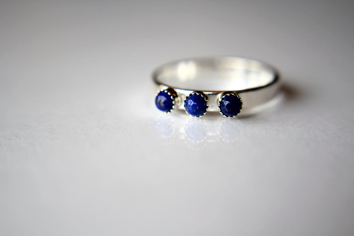 Multi Lapis Ring, Lapis Stacking Ring, Tiny Lapis Ring, Gemstone Ring, Lapis Lazuli Ring, Gemstone Stacking Ring, Lapis Lazuli Stone, Gift