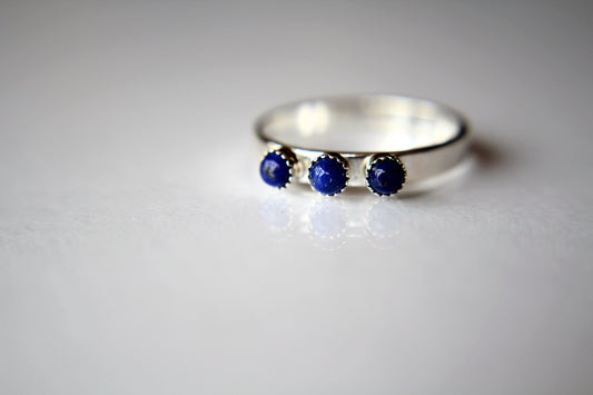 Multi Lapis Ring, Lapis Stacking Ring, Tiny Lapis Ring, Gemstone Ring, Lapis Lazuli Ring, Gemstone Stacking Ring, Lapis Lazuli Stone, Gift