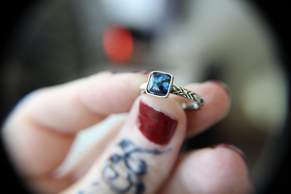 Square Abalone Shell Ring, Beach Style Ring, Beach Inspired Ring, Natural Shell Ring, Abalone Shell Jewelry, Abalone, Beach, Gift For Her