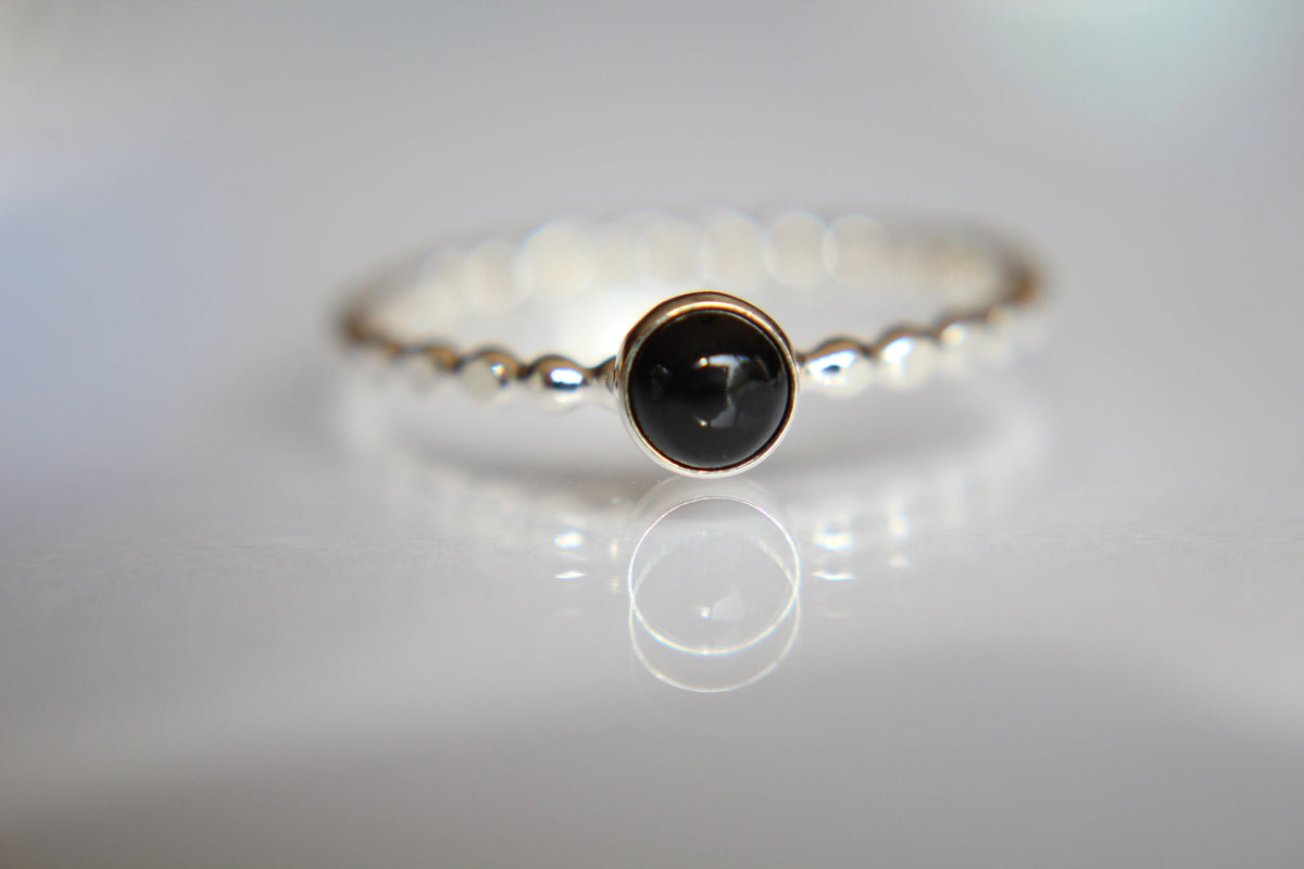 Kyanite Stacking Ring Set, Onyx Stacking Ring Set, Denim Lapis Stacking Ring Set, Natural Gemstone Rings, Blues, Gemstone Stacking Rings