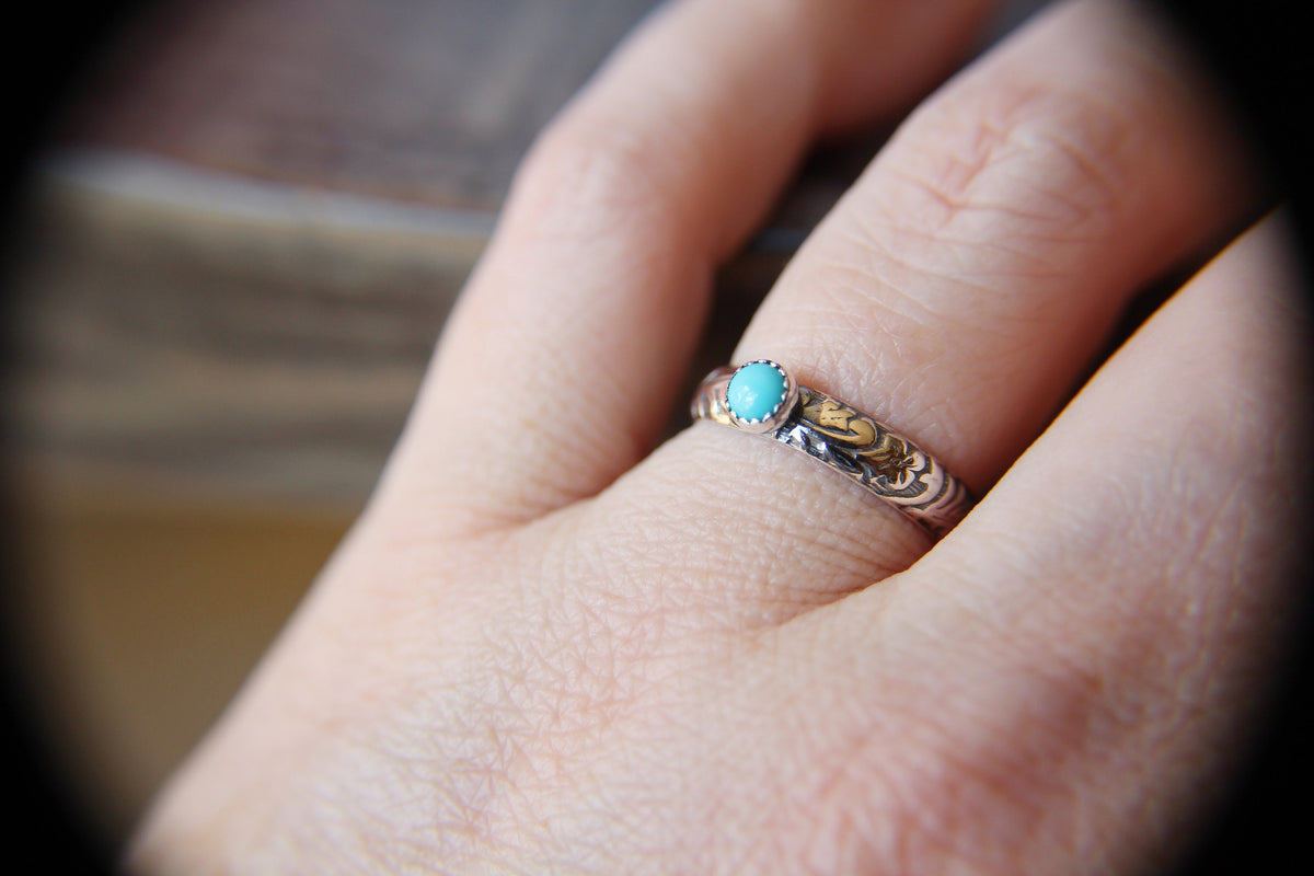 Floral Turquoise Ring, Floral Band, Turquoise Floral Ring, Antique Silver Ring, Boho Statement Band, Floral Jewelry, Thick Floral Ring, gift