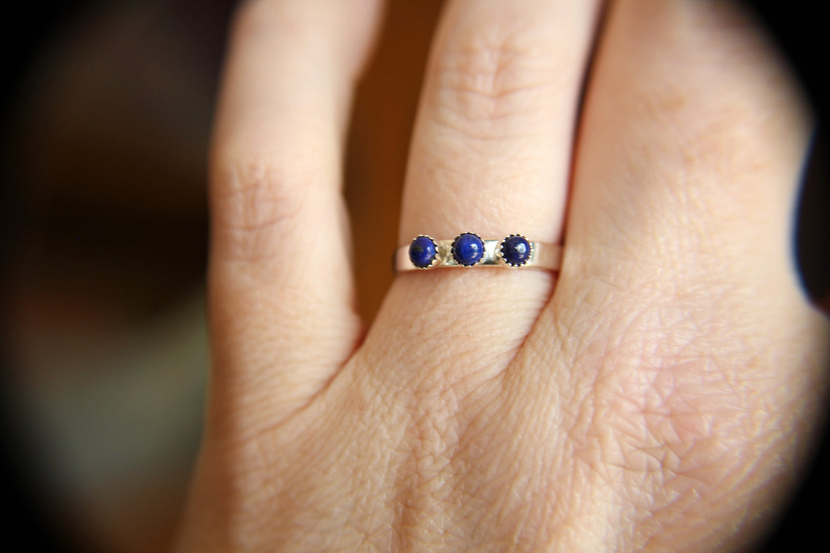 Multi Lapis Ring, Lapis Stacking Ring, Tiny Lapis Ring, Gemstone Ring, Lapis Lazuli Ring, Gemstone Stacking Ring, Lapis Lazuli Stone, Gift