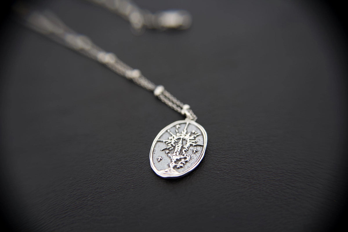 Candle Stick Necklace, Candle Necklace, Light Jewelry, Medallion Necklace, Wicca Jewelry, Light in the Dark, Goddess Necklace, Gift