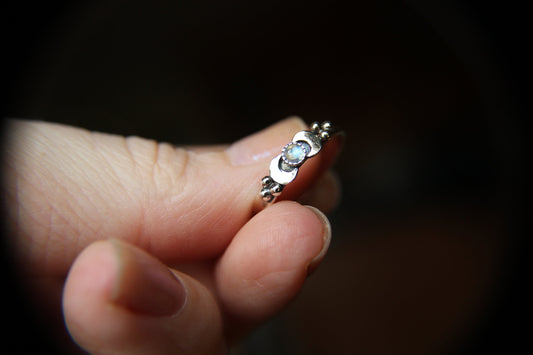 Triple Moon Goddess Ring, Moon Phase Ring, Goddess Jewelry, Moonstone Ring, Wicca Jewelry, Lunar Phases, Crescent Moon Ring, Full Moon, Gift