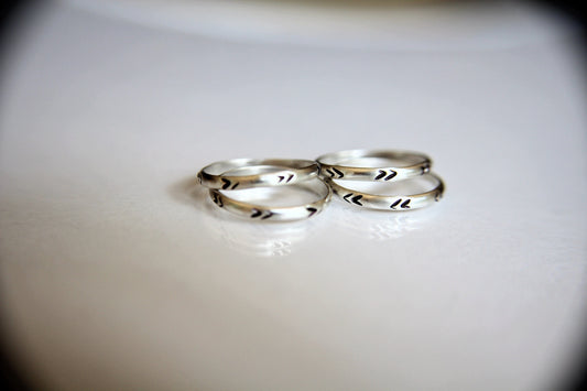 Stamped Arrow Ring, Double Arrow Ring, Sterling Half Round Ring, Knuckle Ring, Knuckle Rings, Stacking Rings, Above Knuckle Ring, Rings,