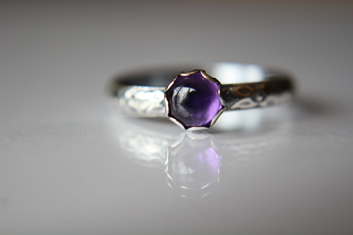 Amethyst Stacking Ring, Amethyst Ring, Amethyst Floral Ring, Birthstone, Amethyst, Stacking Ring, Purple, Amethyst Jewlery, Gift