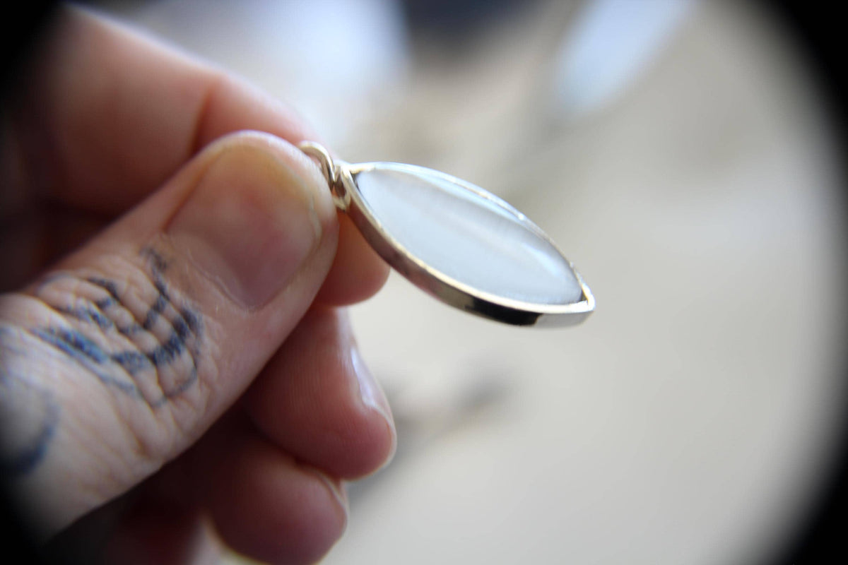 Marquise Selenite Necklace, Selenite Necklace, Marquise Necklace, White Stone Necklace, Cleansing Necklace, Marquise Gemstone,Spiritual Gift
