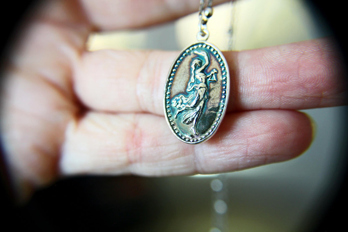 Goddess Necklace, Devine Goddess Necklace, Goddess Jewelry, Medallion Necklace, Wicca Jewelry, Lunar Theme, Nature Goddess Necklace, Gift