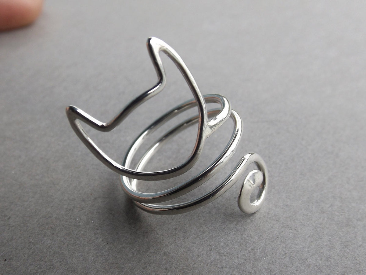 Cat Ring, Sterling Cat Ring, Cat Lady Ring, Cat Jewelry, Unique Cat Ring, Modern Cat Ring, Minimalist Cat Jewelry, Cats,Kitty Ring,Halloween