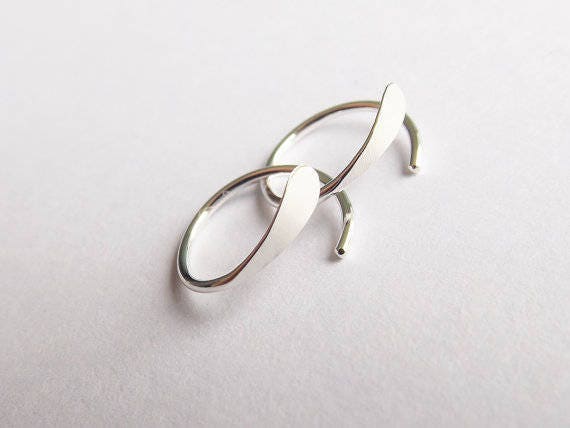 Choose Your Sleeper Earrings,Sleeper Earrings,Hoop Earrings,Hammered Earrings,Circle,Sterling Silver Earrings, Modern Jewelry, Minimalist
