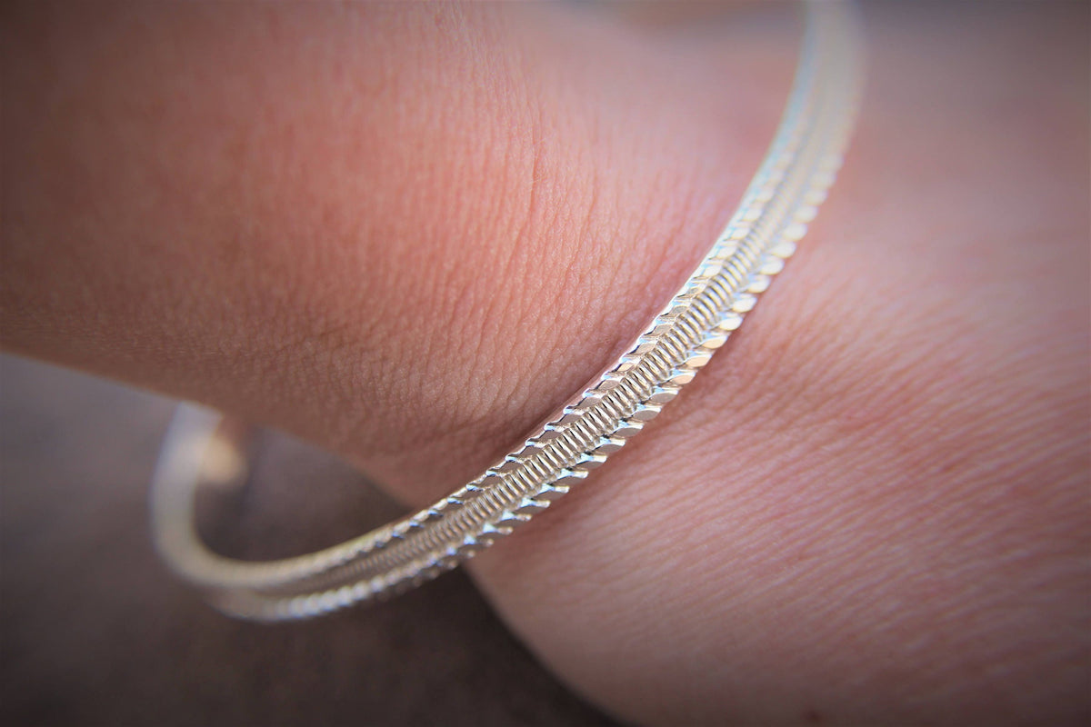 Textured Silver Bangle, Simple Bangle Bracelet, Sterling Silver Bangle, Simple Bracelet, Thick Bangle, Stacking Bangle, Gold Bangle, Gift