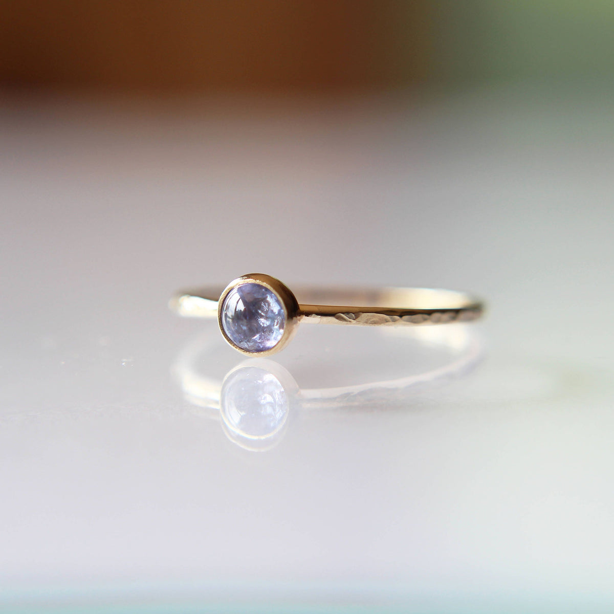 Gold Tanzanite Ring, Tanzanite Gemstone Stacking Ring, Slim Ring Or Engagement Ring Tanzanite Jewelry, Purple Gemstone Stacker