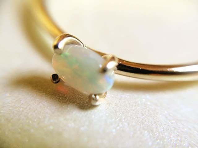 Opal Ring, Birthstone, October, Solid Gold Stacking Ring, Engagement Ring, Eco Friendly Recycled, Oval Opal Ring, Solid Gold Opal Ring