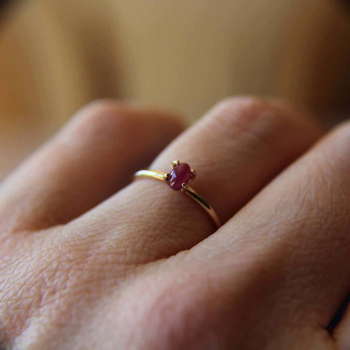 Ruby Ring, Oval Ruby, Stacking Ring, 14k Gold Ruby Ring, Natural Ruby, Genuine Ruby Ring, Simple, Minimal, Boho, Modern, Gypsy, Gift