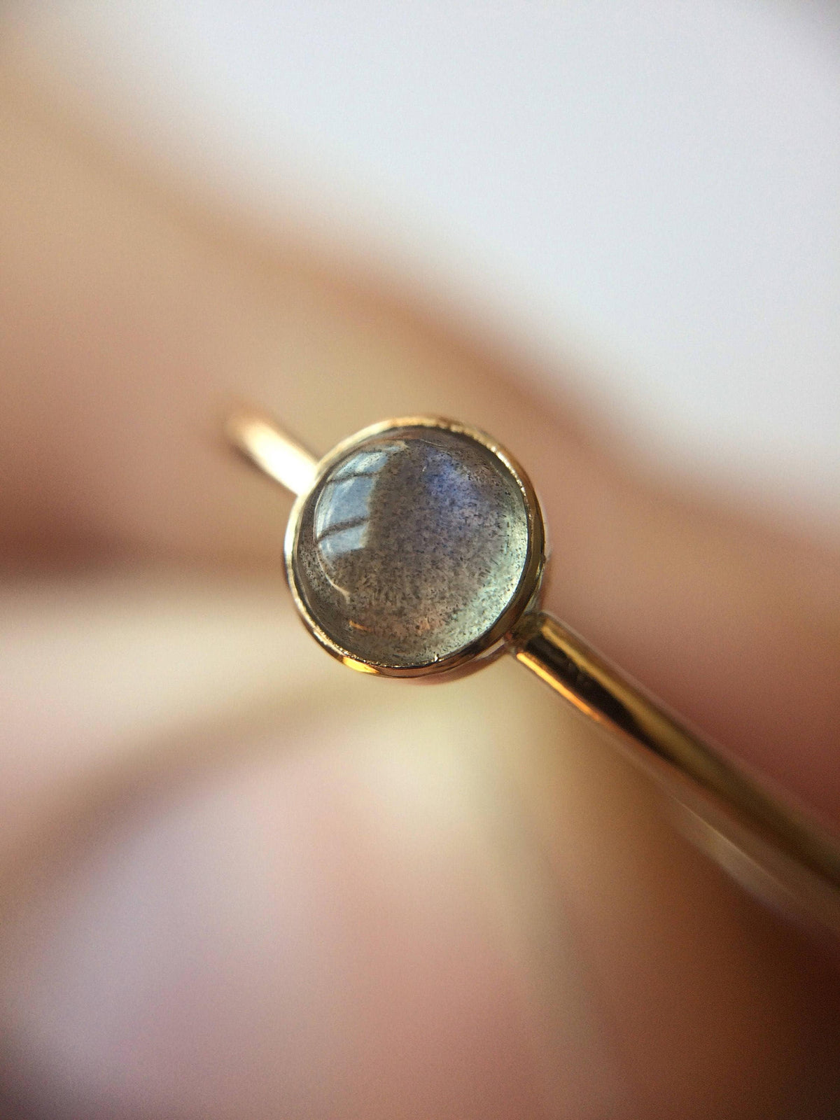 Labradorite Ring, Gold Labradorite Ring, Simple Minimalist Ring, Natural Gemstone, Gemstone Stacking Ring, Labradorite Jewelry, Simple Band