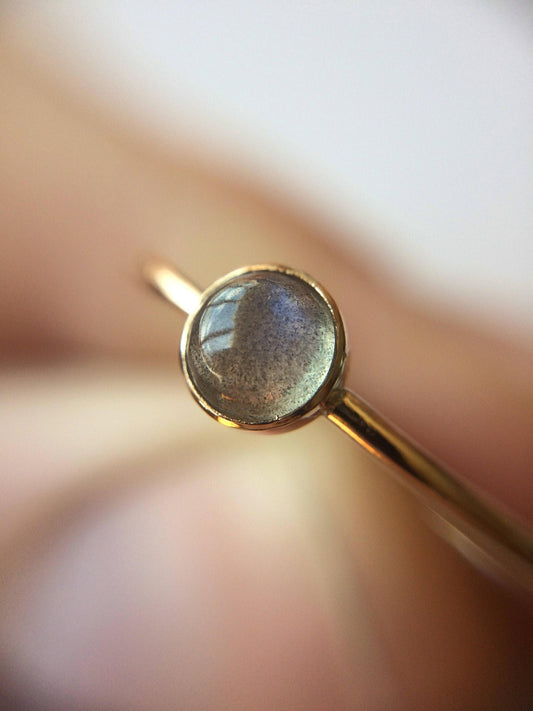 Labradorite Ring, Gold Labradorite Ring, Simple Minimalist Ring, Natural Gemstone, Gemstone Stacking Ring, Labradorite Jewelry, Simple Band