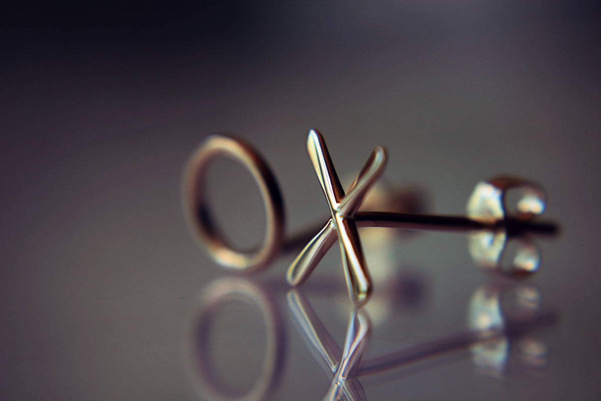 XOXO Earrings, Hugs and Kisses, XO Jewelry, Love Jewelry, XOXO Jewelry, Minimal, Luxury, Anniversary, Gift, Love, Unique
