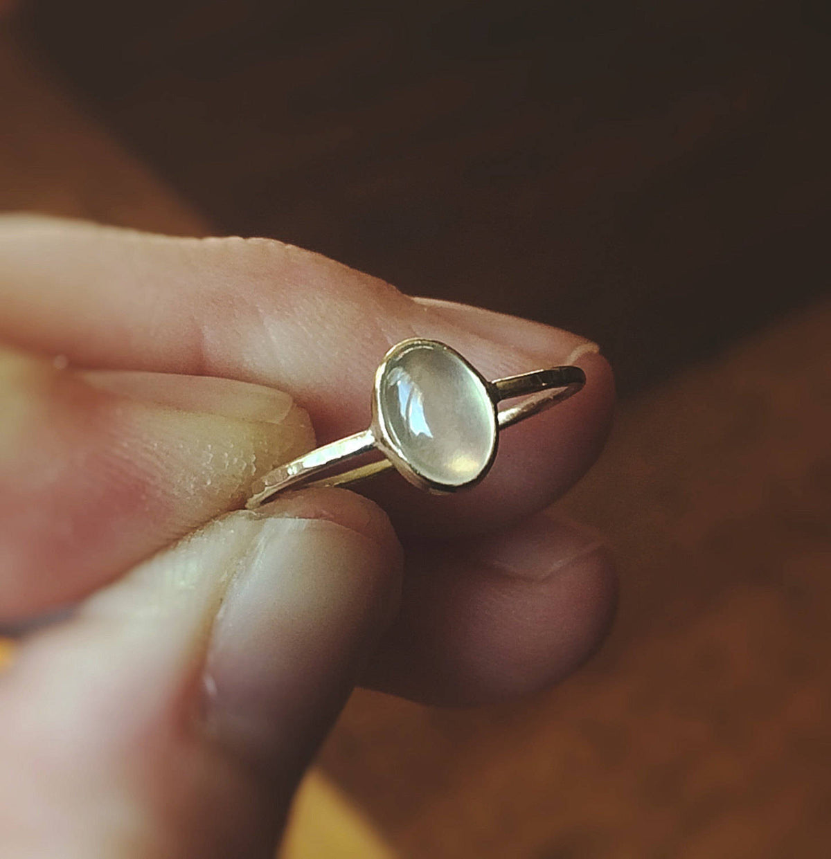 Prehnite Ring, Gold Prehnite Ring, Green Gemstone Ring, Simple Gold Ring, Delicate Prehnite Jewelry, Prehnite Stone, Green Stone Gold Ring